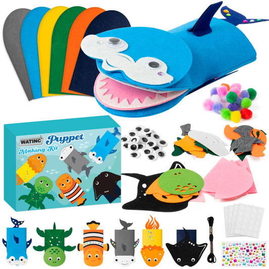 WATINC ocean animals puppet kit content with all pieces for creative storytelling at home