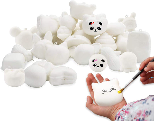 WATINC random 30-pcs squeeze toy collection for playful stress relief and desk decor.