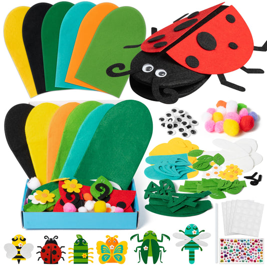 WATINC six-pcs hand puppet kit for imaginative storytelling and play.