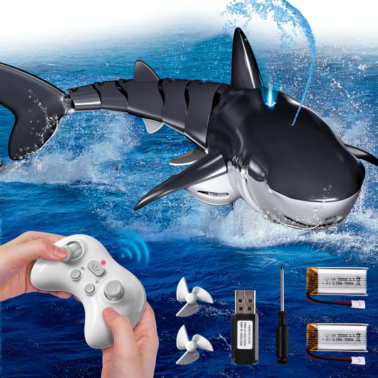 WATUDOU RC shark in pool action for exciting water play.