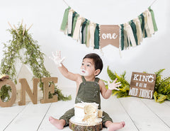 WAUAO Wild One photo booth backdrop enhances baby milestone photo moments