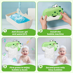 WAVISA bubble maker with music enhances bath time with bubbles and tunes.