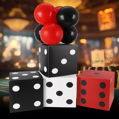 WAYASDCU red and black latex balloons elevate casino-themed celebrations.