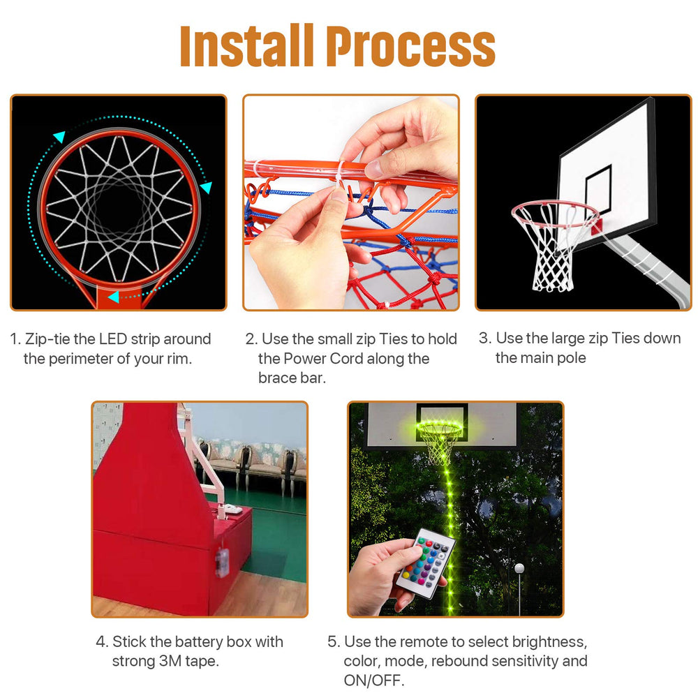 Waybelive battery box powers the lights for portable night basketball sessions.
