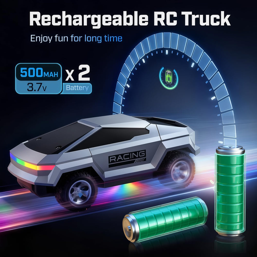 WayEee Cyber RC Truck LED lights enhance night time driving.