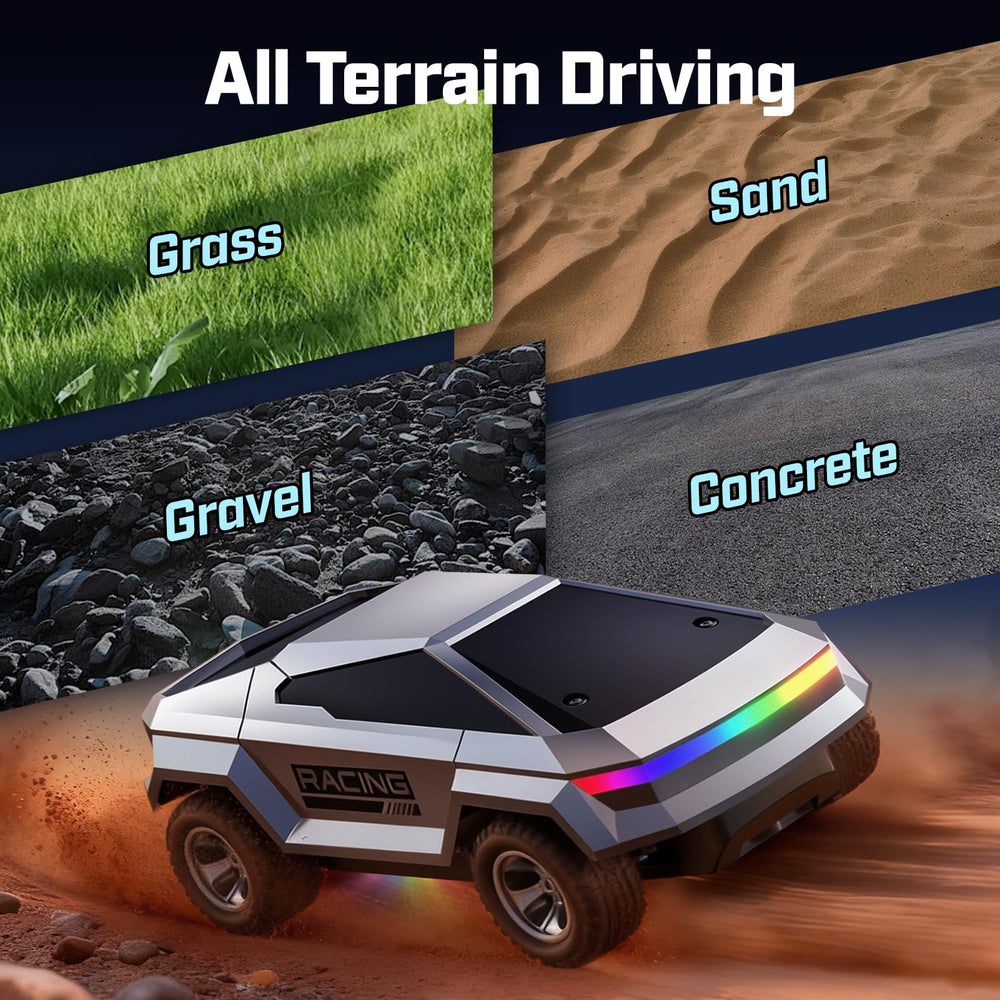 WayEee Cyber RC Truck performs well on grass.