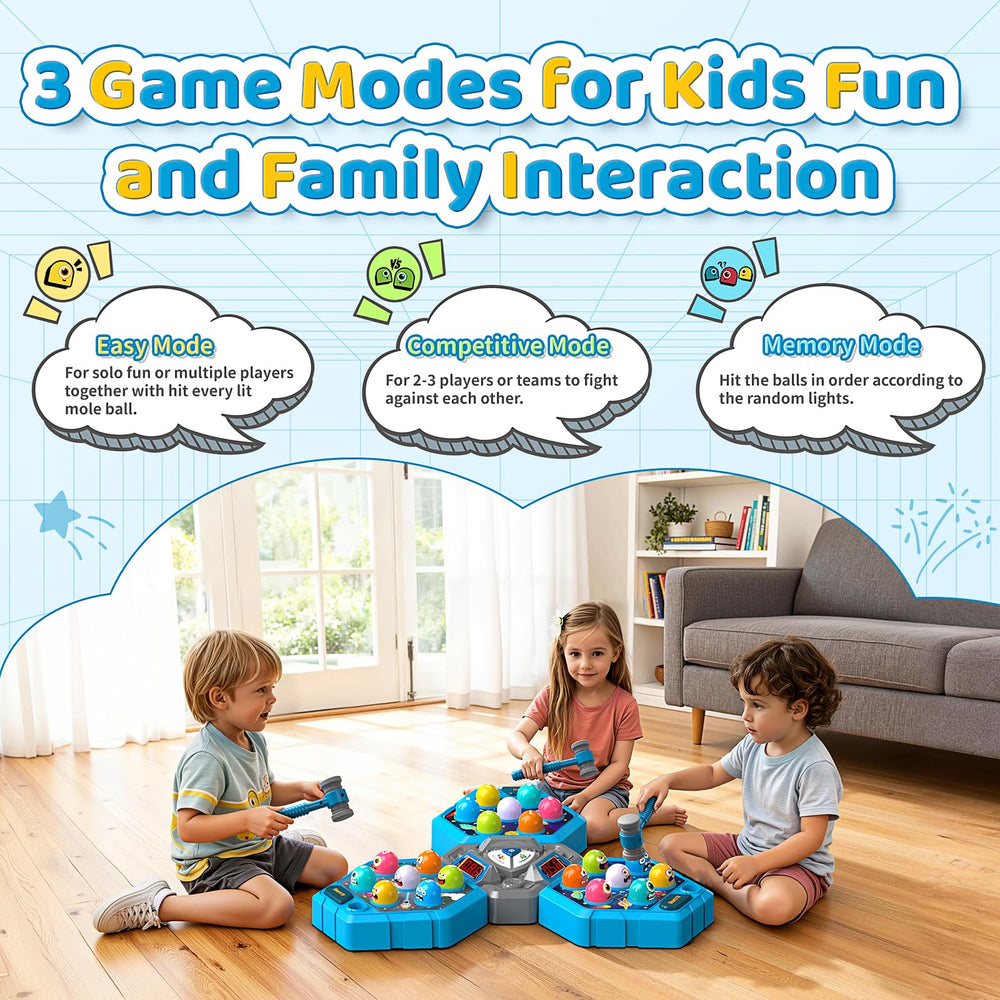 WAYKEE Whack a Mole game modes offer varied challenges for different ages