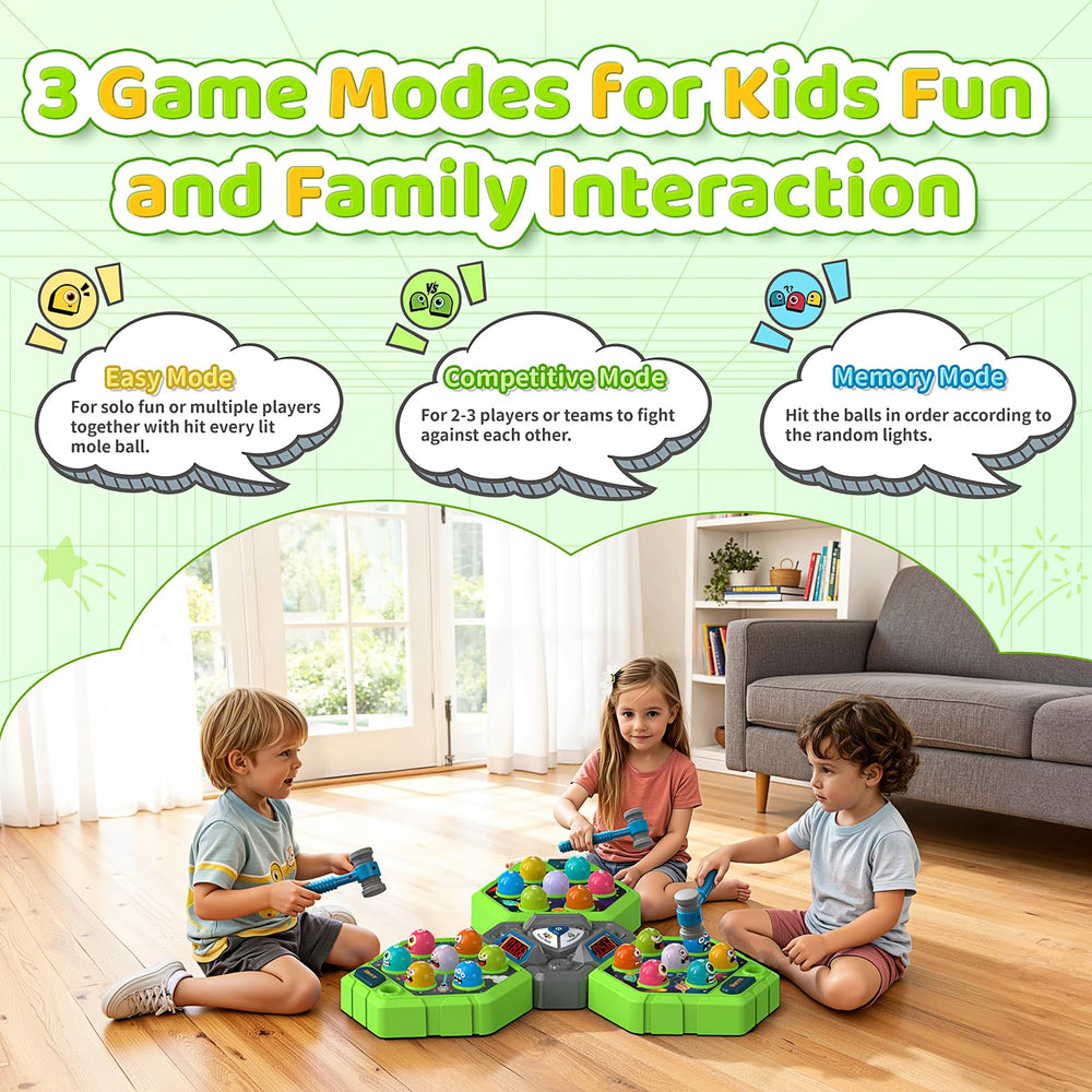 WAYKEE Whack Game Mole modes and speeds adapt to players