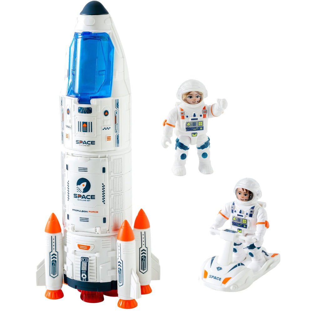Wbzle rocket front view invites imaginative space play and exploration.