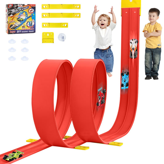 Wdmiya 17 ft flexible race track unfolded for easy setup and portable fun