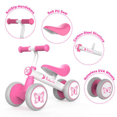 Wdmiya Balance Bike no-pedal design enables easy pushing and gliding for toddlers