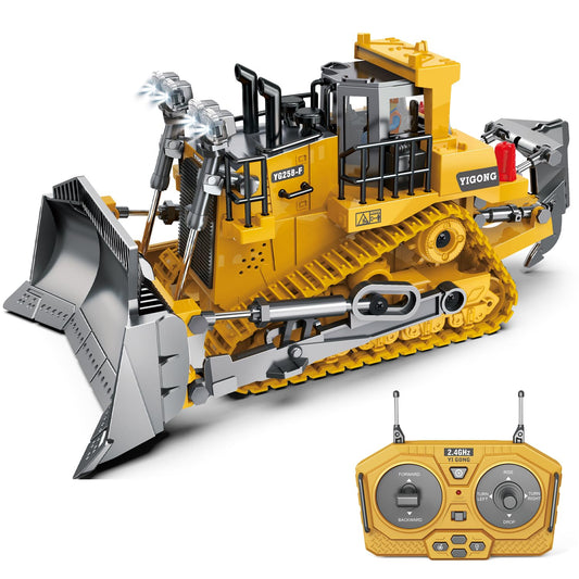 Wdsexual remote control bulldozer front view for realistic play and coordination.