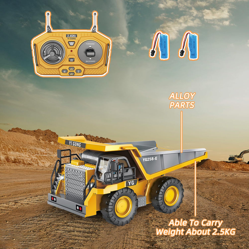 Wdsexual RC dump truck in action on a play surface.