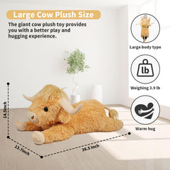 Close-up of soft fur on WDXDSOB Highland Cow plush