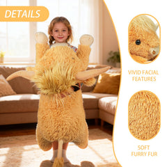WDXDSOB oversized Highland Cow pillow in reading nook