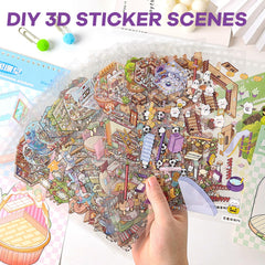 WDXIUE DIY sticker guide image demonstrates versatile, mess-free crafting fun.