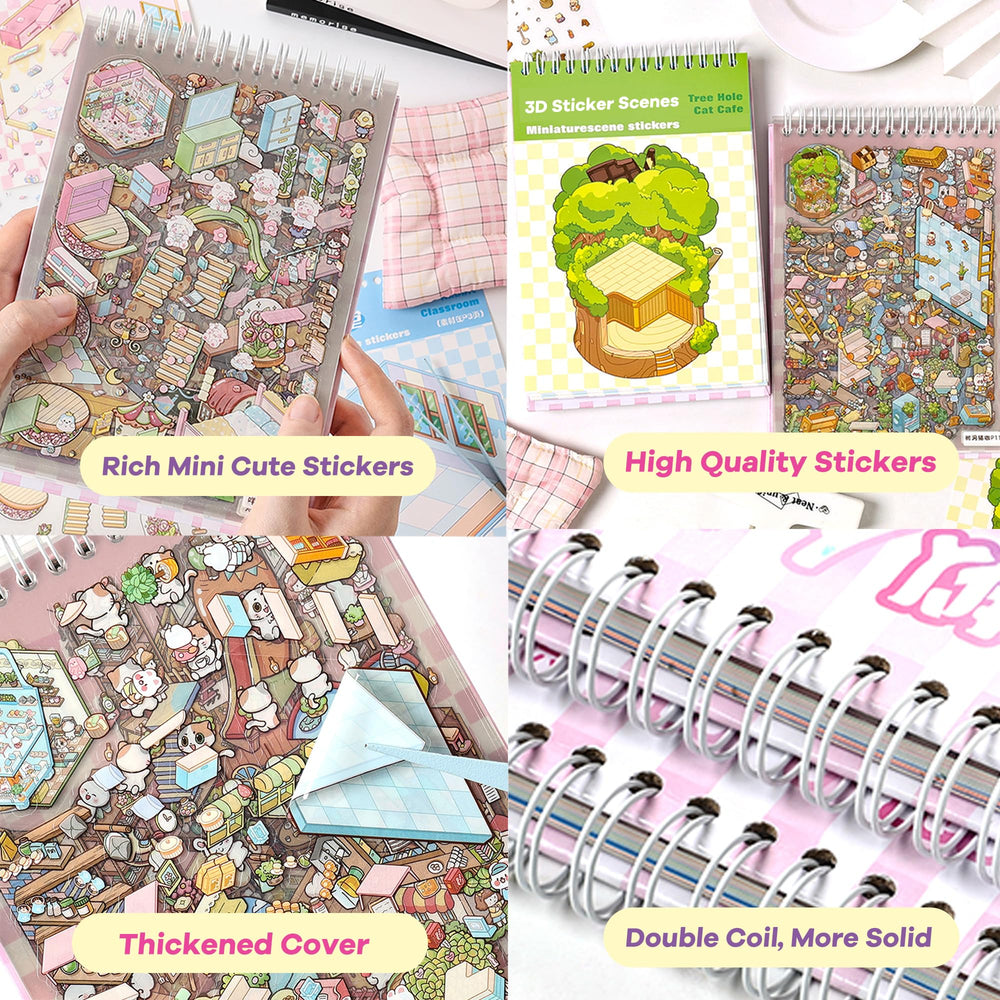 WDXIUE journaling stickers in use for desk decor and projects.