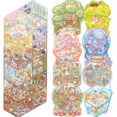 WDXIUE pony flower shop scene stickers aid calm focus and journaling.