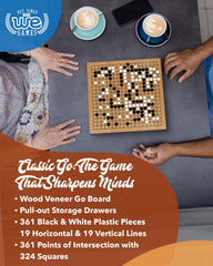 WE Games Go Board with drawers stores pieces neatly for quick setup