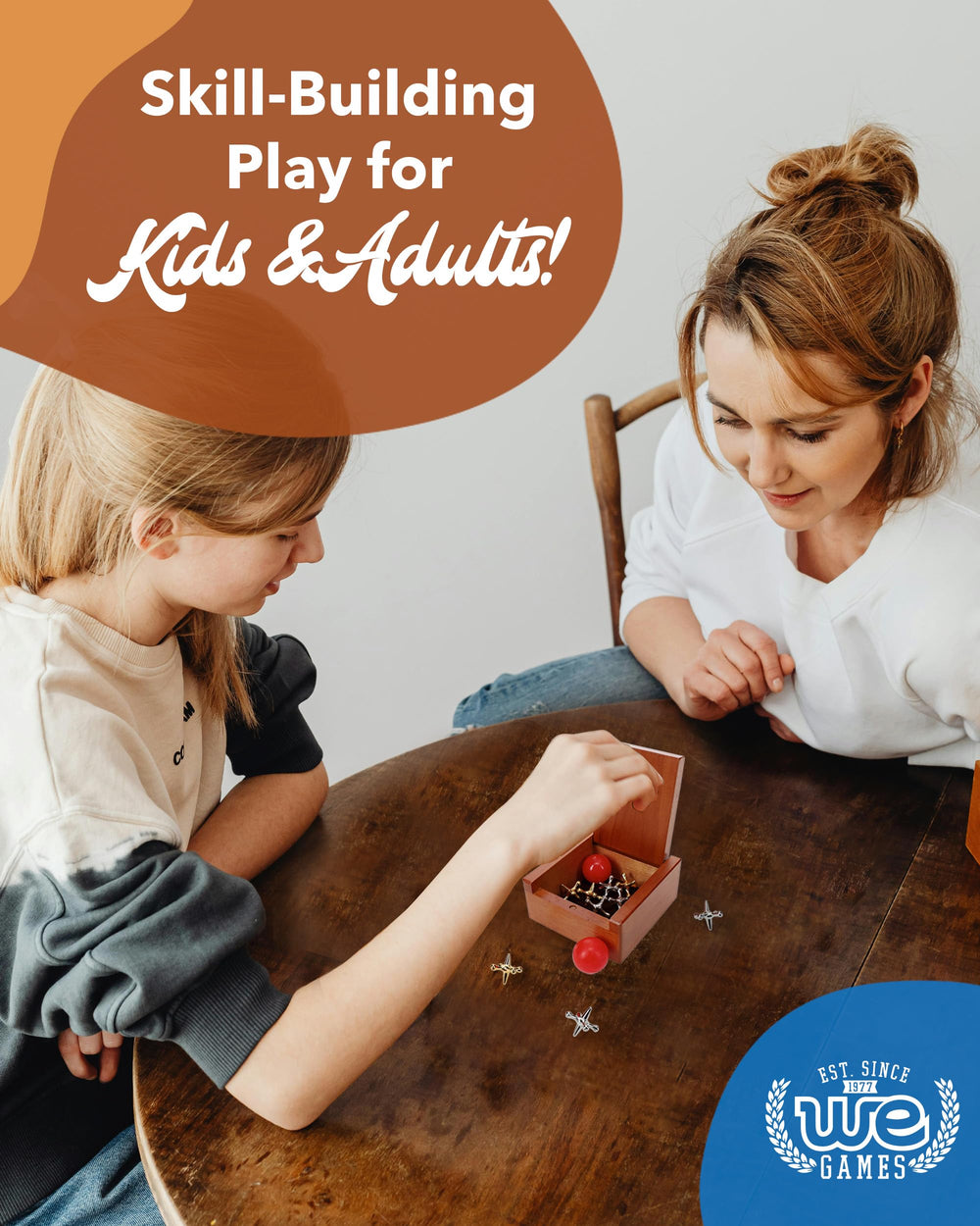 WE Games wooden keepsake box with magnetic closure for secure storage.