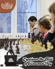 WE Games roll-up black vinyl chess board for easy transport
