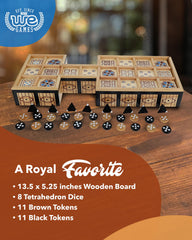 WE Games UR lid and wood grain on display for elegant home décor.