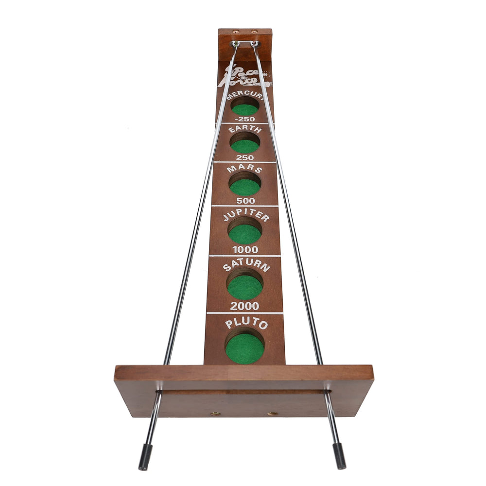 WE Games Shoot The Moon rails and ball, sturdy metal components for extended play.