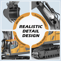 Heavy-duty tracks grip sand, mud, and grass for outdoor use