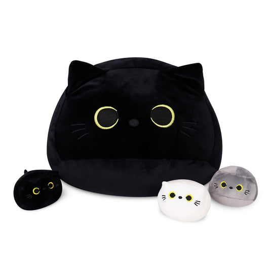 WeBingo giant black cat pillow for cozy lounging