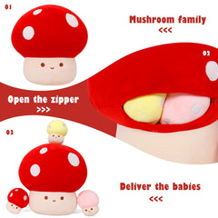 WeBingo mushroom plush decor example on child's reading corner.