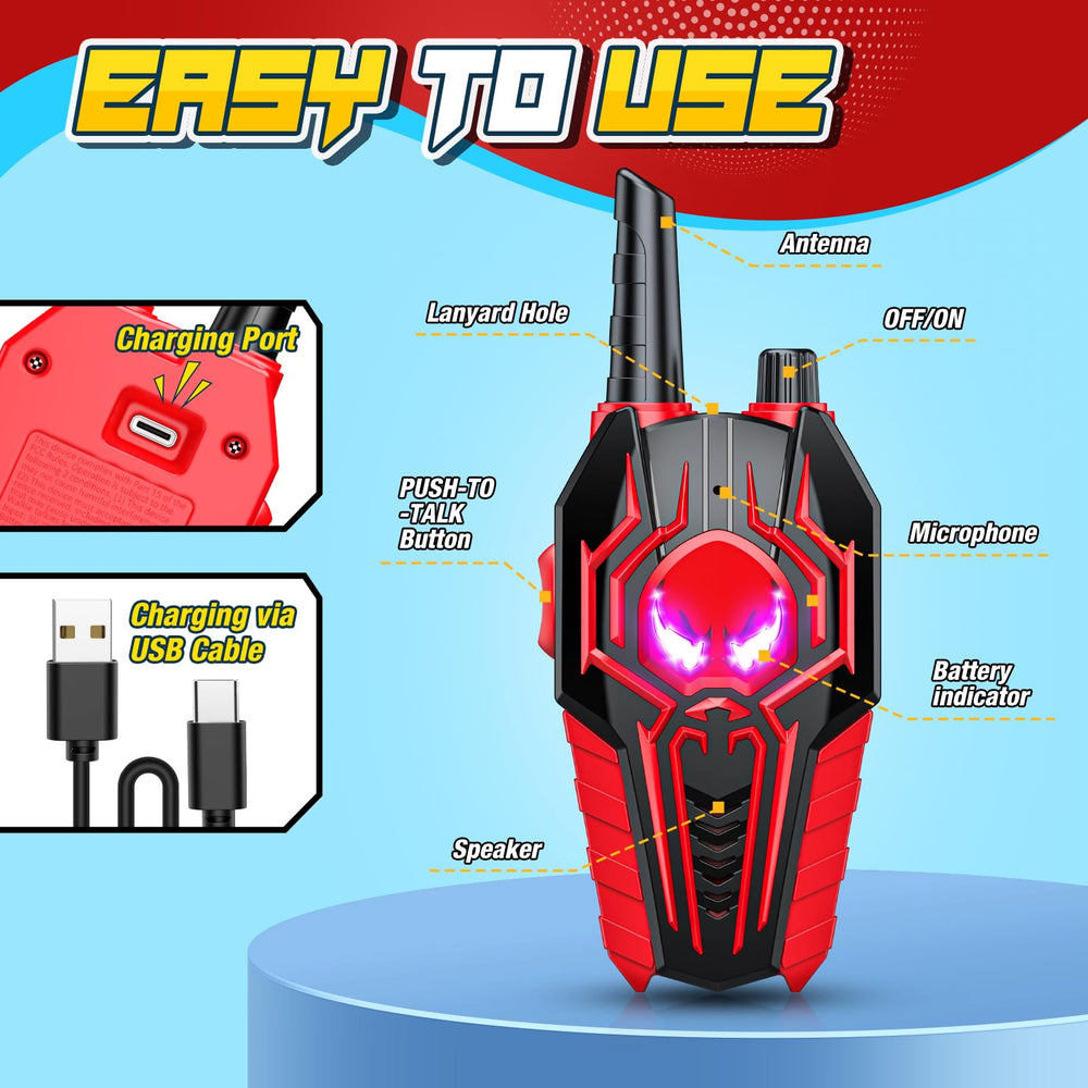 Webspidee walkie talkies show long range up to 1000 feet.