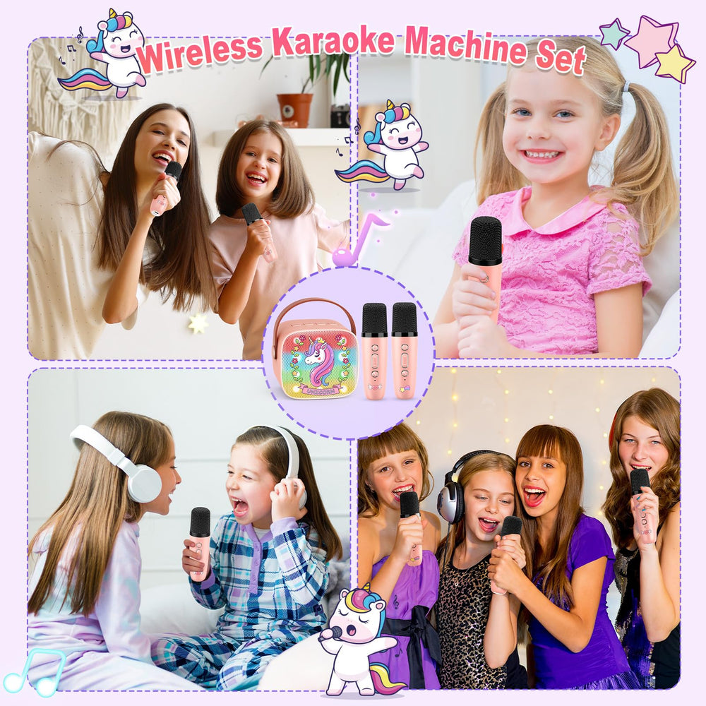 Webspidee Unicorn Mini Karaoke Machine showcases HiFi sound for lively singing.