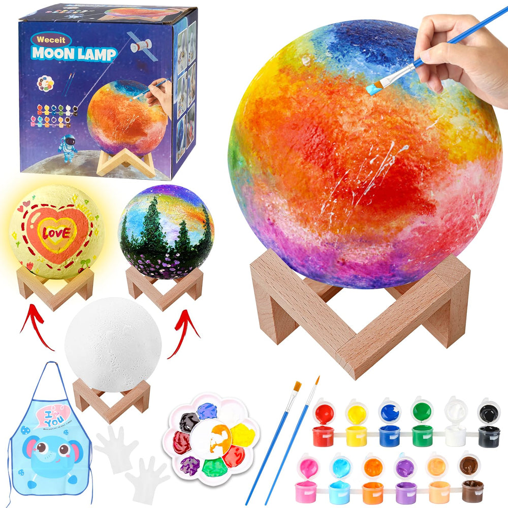 Weceit paint-your-own-moon-lamp-kit creates a personalized ambient night light.