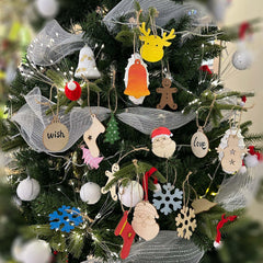WeCraftool Christmas tree wood slice ornament for DIY decorating.