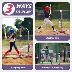 Wee Wonders 3-in-1 T Ball Set retractable-bat adapts to growing skills.
