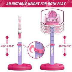 Wee Wonders automatic pitching machine pink; practice batting at home.