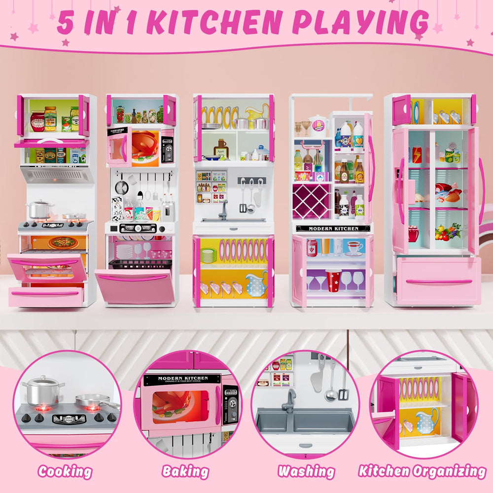 Wee Wonders pink doll kitchen design ideal for girls aged 3-5.