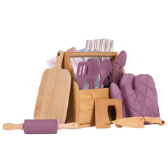 WeeSprout Little Chef 14-piece set in a case, encouraging kid-friendly cooking adventures.