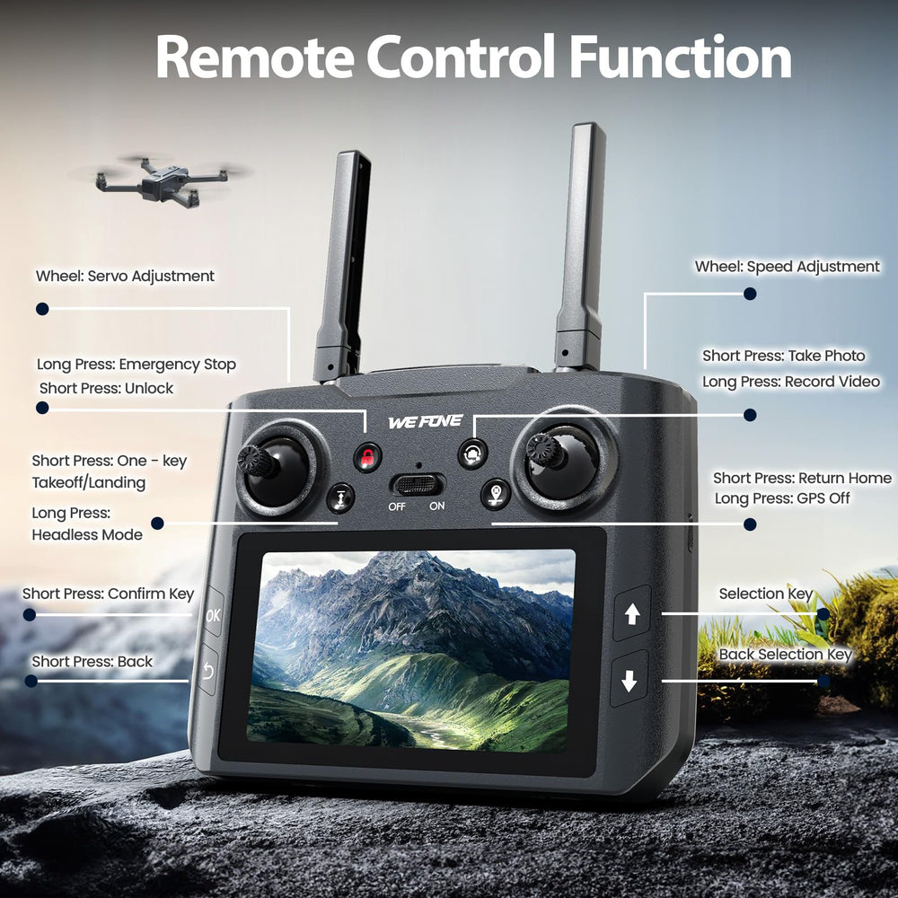 WeFone WF33 GPS Return Home ensures safe recalls in tricky areas.