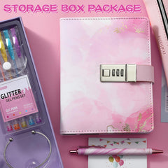 WeiAlico diary lock glitter gel pens for creative doodling.