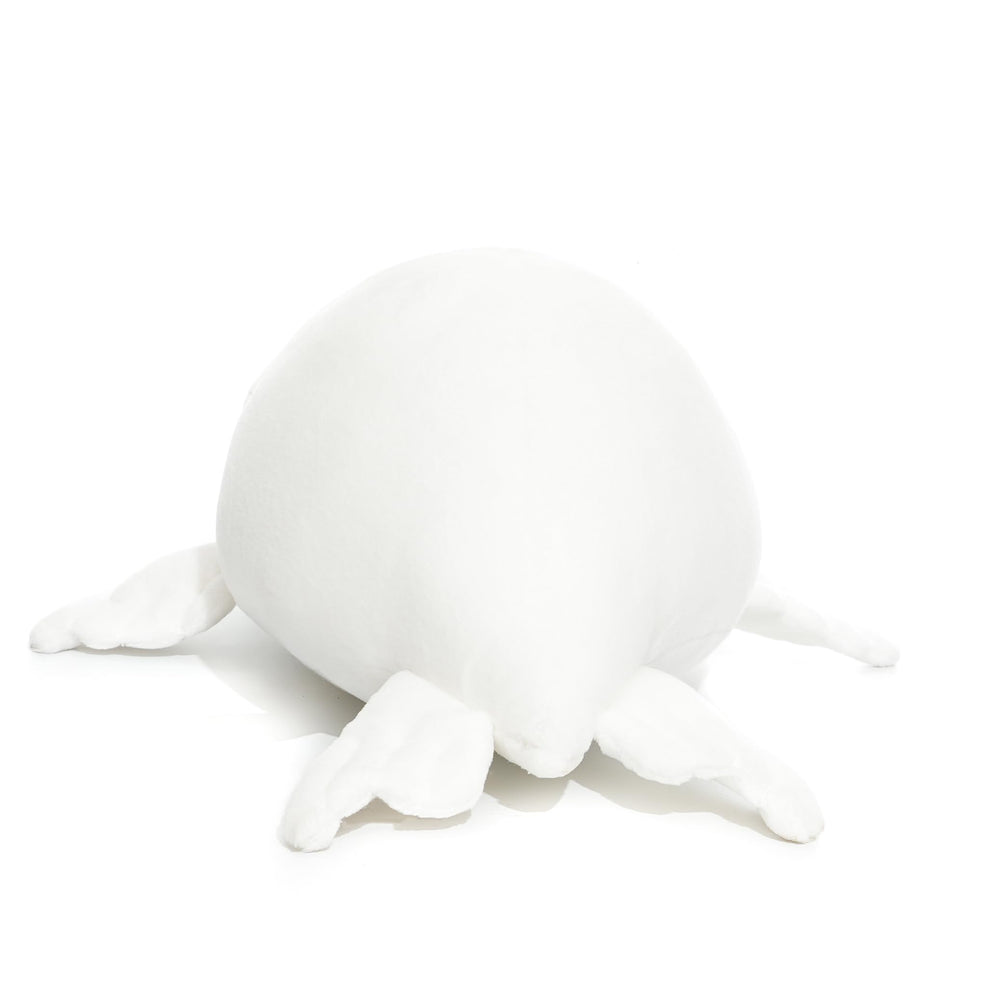 WEIGEDU White Baby Seal Plush Pillow travel-friendly for on-the-go comfort.