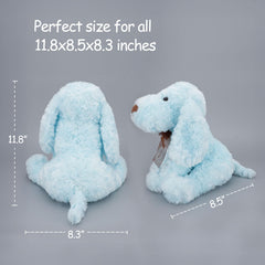 WEIGEDU blue doodle plush bedtime companion for quiet moments