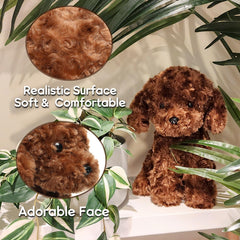 WEIGEDU fluffy red Labradoodle, a huggable companion for children's rooms and stories.