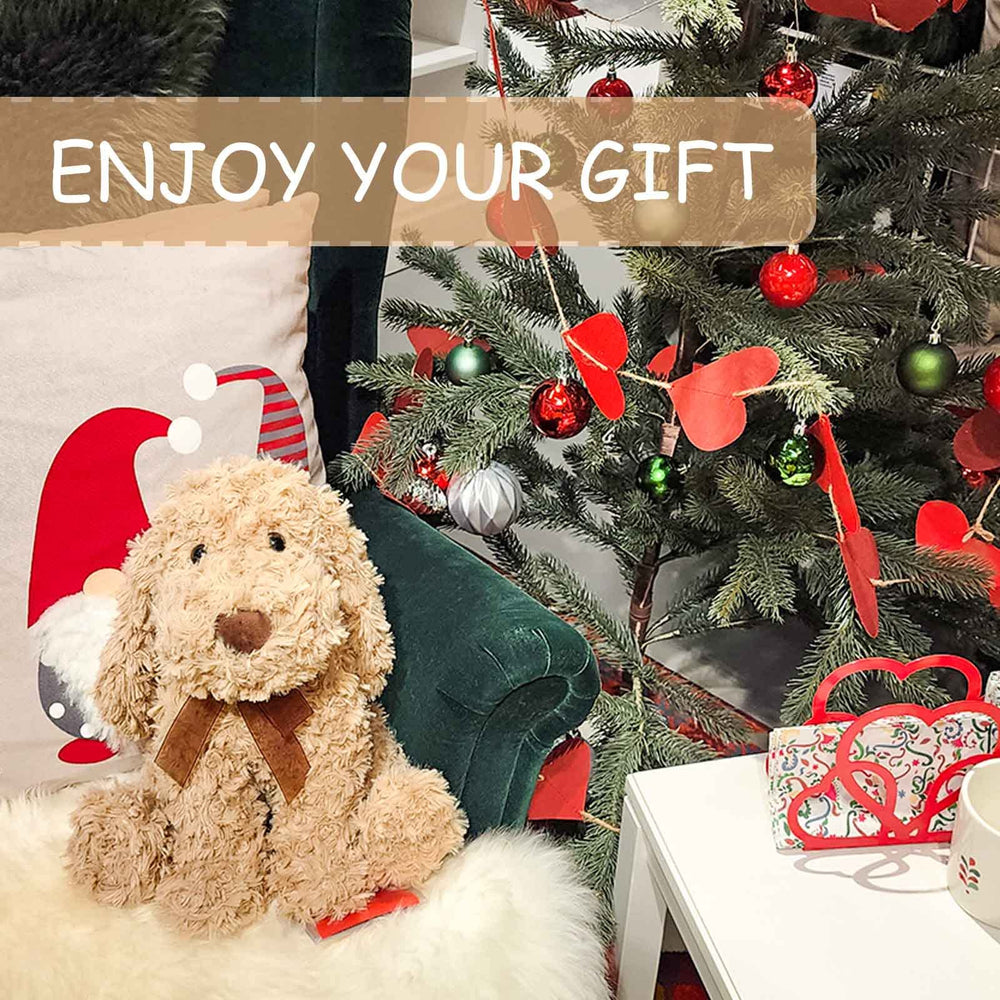 WEIGEDU Goldendoodle plush as a bedtime companion for calm nightly routines.
