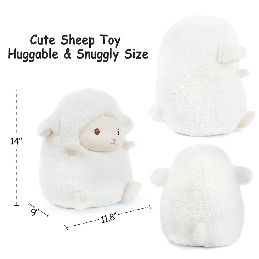 WEIGEDU huggable lamb plush suitable for nursery décor and snuggles.