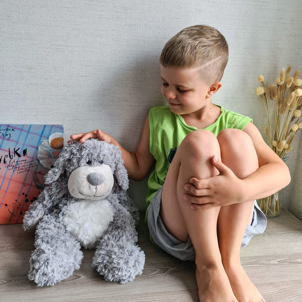 WEIGEDU Smiling Gray Puppy baby-safe materials ensure safe family play