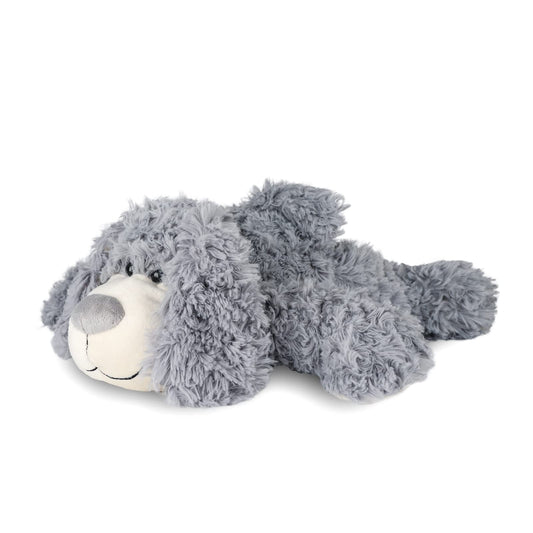 WEIGEDU Smiling Gray Puppy full view showing inviting cuddle appeal