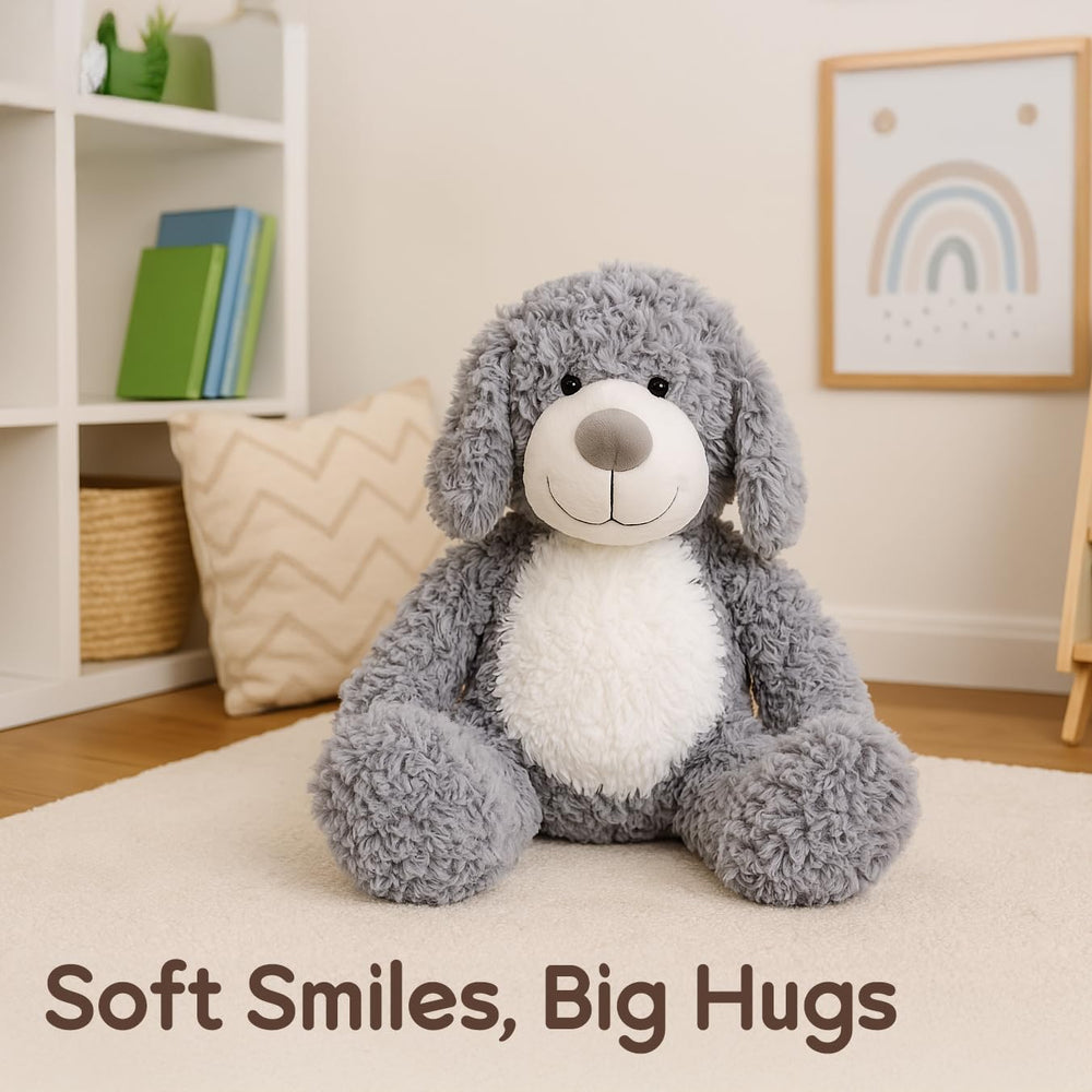 WEIGEDU Smiling Gray Puppy soft fur close-up invites touch and comfort