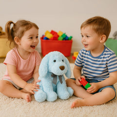 WEIGEDU soft blue doodle plush puppy ready for play