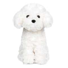 WEIGEDU White Toy Poodle stuffed animal front view for cuddling and imaginative play